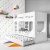 Braxton Kids Bunk Bed with Pull Out Trundle in White