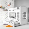 Braxton Kids Bunk Bed with Pull Out Trundle in White