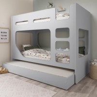 Grey Pod Bunk Bed with Trundle - Braxton Grey Pod Bunk Bed with Trundle - Braxton