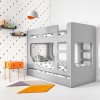 Grey Pod Bunk Bed with Trundle - Braxton