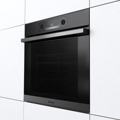 Refurbished 77L Electric Built-in Electric Single Oven With Pyrolytic Cleaning - Black