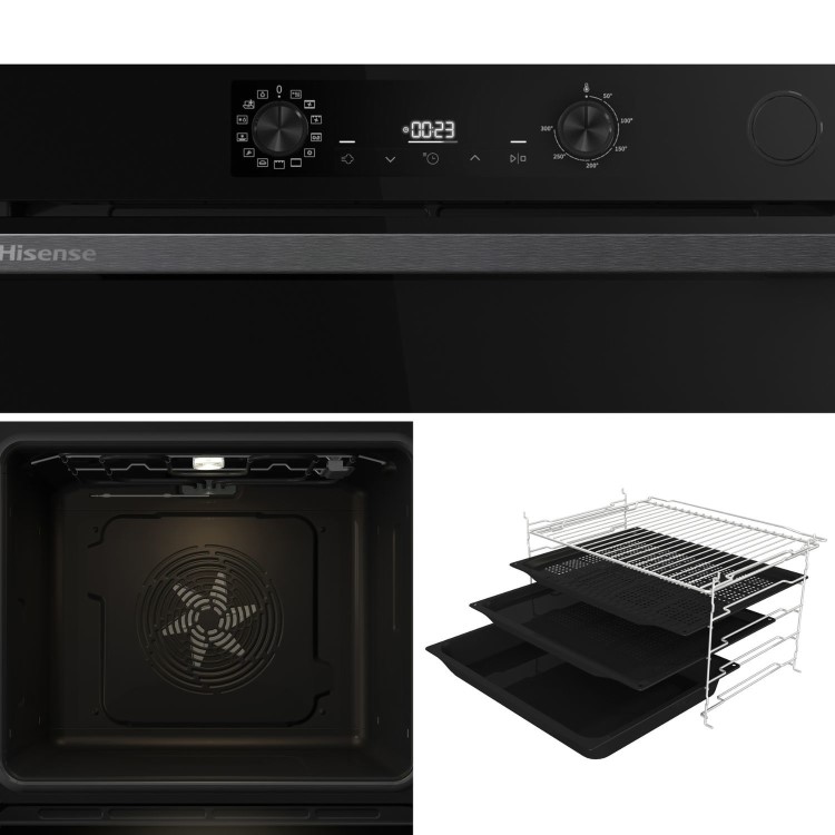 Hisense Hi4 BSA66221ADBGUK Electric Single Oven with Vapour Cleaning - Black