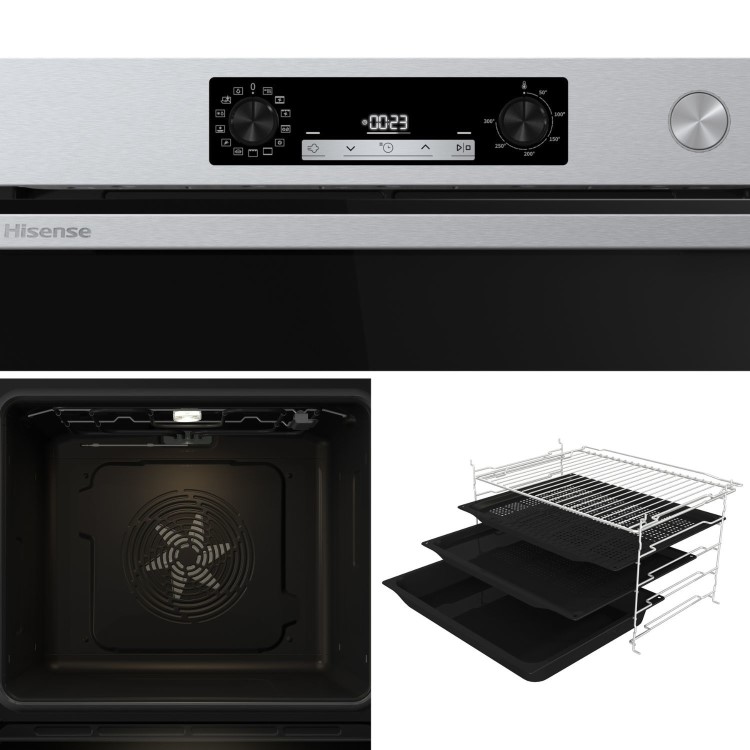 Hisense Hi4 BSA66221AXUK Electric Single Oven with Vapour Cleaning - Stainless Steel