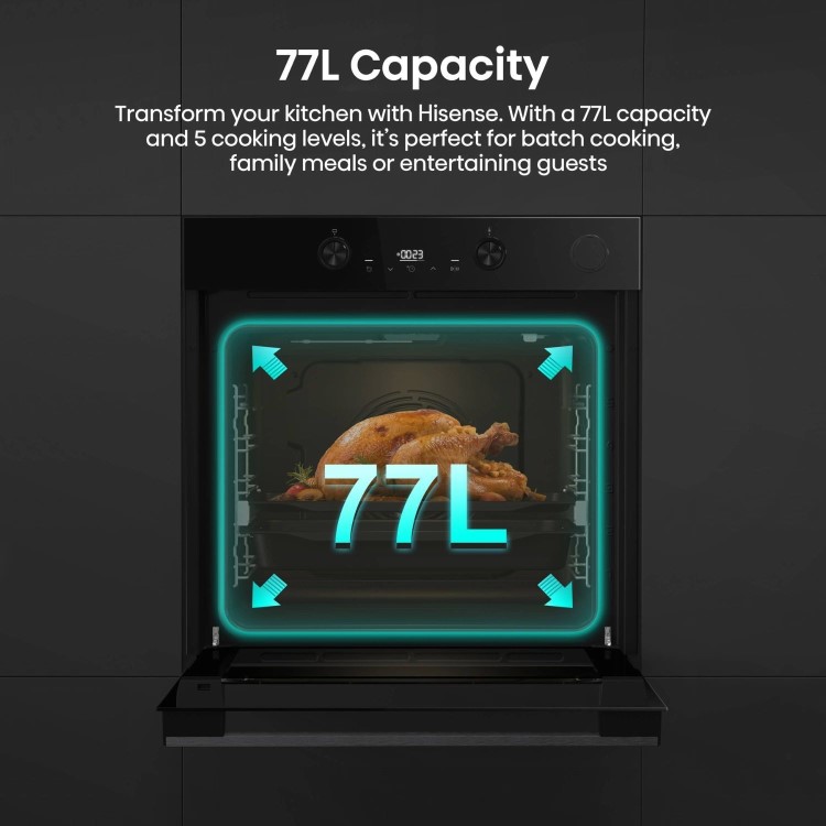 Hisense Hi4 BSA66226ADBGUK BlackLine Built In Electric Single Oven - Black