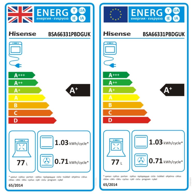 Hisense Hi6 SE BSA66331PBDGUK Electric Single Oven with Pyrolytic Cleaning - Black