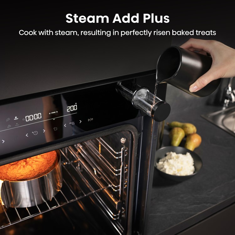 Refurbished Hisense Hi6 BlackLine BSA66346PDBGUK Built In Electric Pyrolytic Steam Add Plus Single Oven