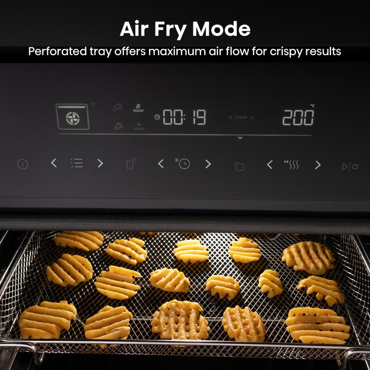 Refurbished Hisense Hi6 BlackLine BSA66346PDBGUK Built In Electric Pyrolytic Steam Add Plus Single Oven