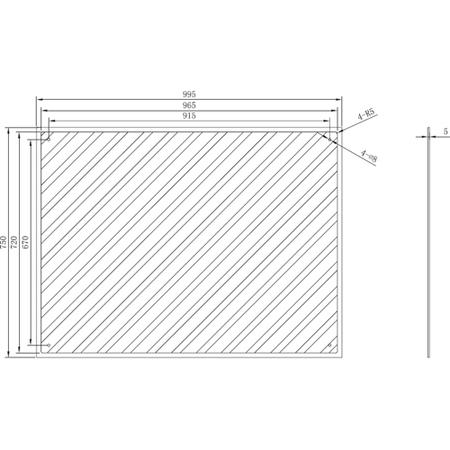Baumatic Display 100cm Grey Glass Splashback