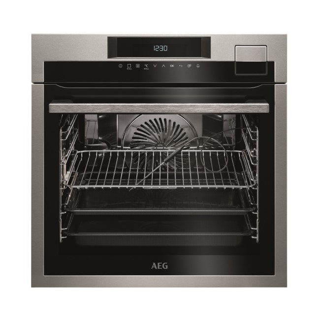 Refurbished AEG SenseCook BSE792320M 60 cm Single Built In Electric Steam Oven Stainless Steel 