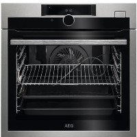 Refurbished AEG 7000 SteamCrisp Electric Built-in Single Oven With Pyrolytic Cleaning - Anti-fingerprint Stainless Steel