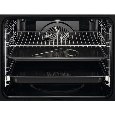 Refurbished AEG 7000 SteamCrisp Electric Built-in Single Oven With Pyrolytic Cleaning - Anti-fingerprint Stainless Steel