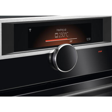 Refurbished AEG 7000 SteamCrisp Electric Built-in Single Oven With Pyrolytic Cleaning - Anti-fingerprint Stainless Steel