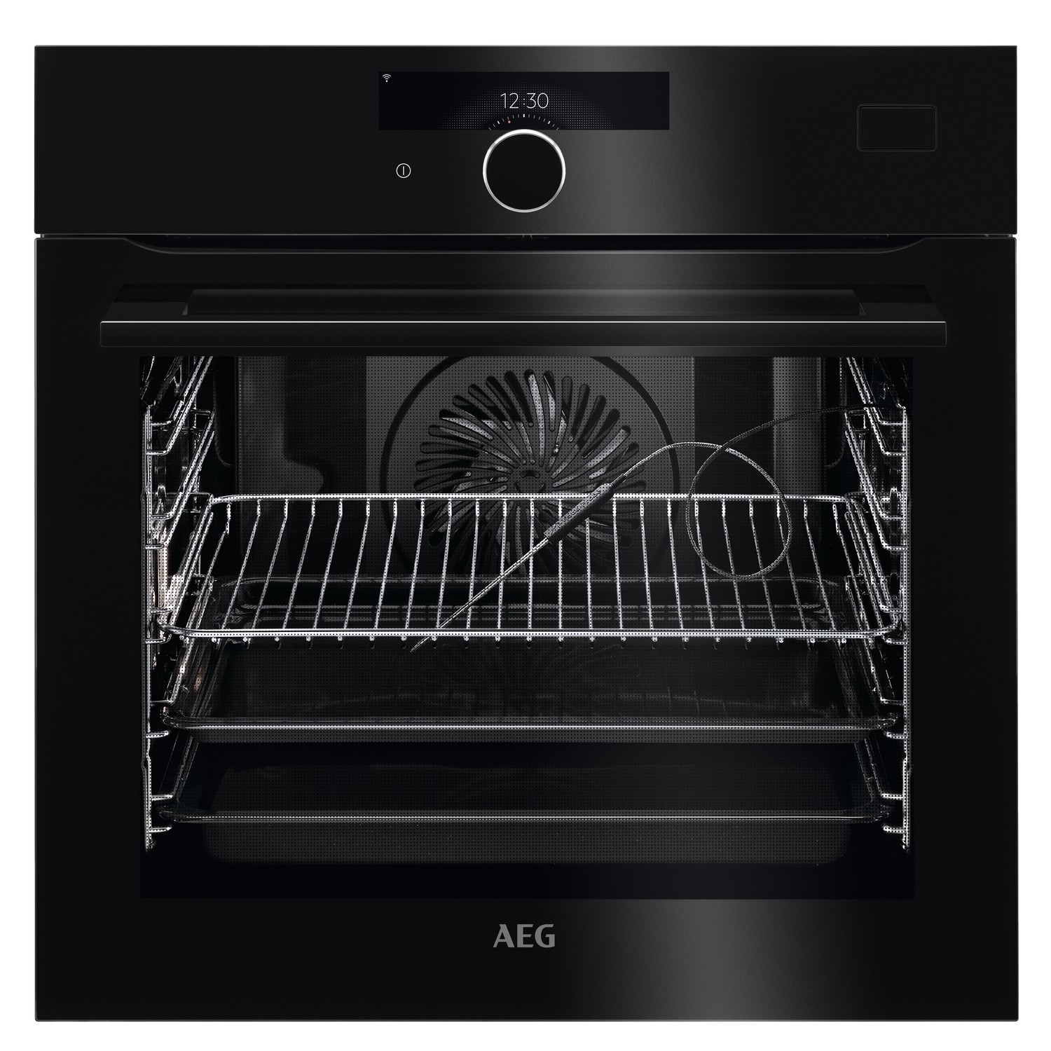 AEG 7000 SteamCrisp Electric Single Oven with Food Sensor & Command Wheel - Black