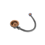 Copper Kitchen Sink Strainer Waste with round overflow - Enza