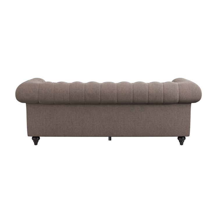 Beige Fabric Chesterfield 3 Seater Sofa - Beatie