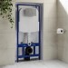 1168mm Wall Hung Toilet Frame & Chrome Mechanical Dual Flush Plate with Concealed Cistern - Zana