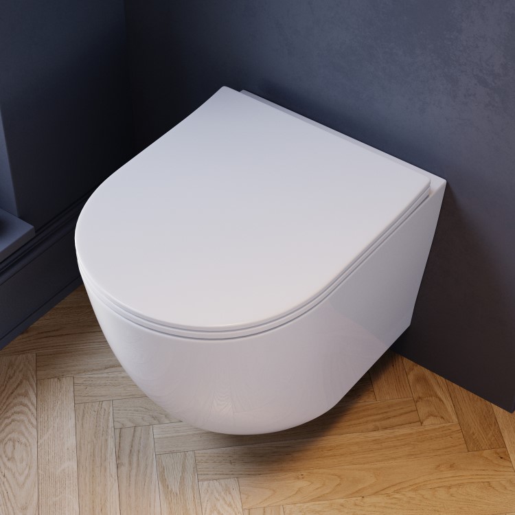 ONLY OPENED - Wall Hung Rimless Toilet with Soft Close Seat - Roma