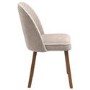 Neutral Ceramic Round Walnut Dining Table Set with 4 Taupe Upholstered Chairs - Seats 4 - Malia