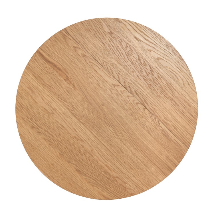 Small Oak Drop Leaf Space Saving Round Extendable Dining Table - Seats 2 - 4 - Carson