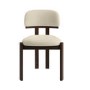 Set of 4 Walnut and Cream Upholstered Dining Chairs - Otto