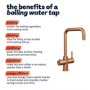 Brushed Bronze 3 in 1 Instant Boiling Hot Kitchen Mixer Square Tap with 3L Boiler - Pronto Vesta
