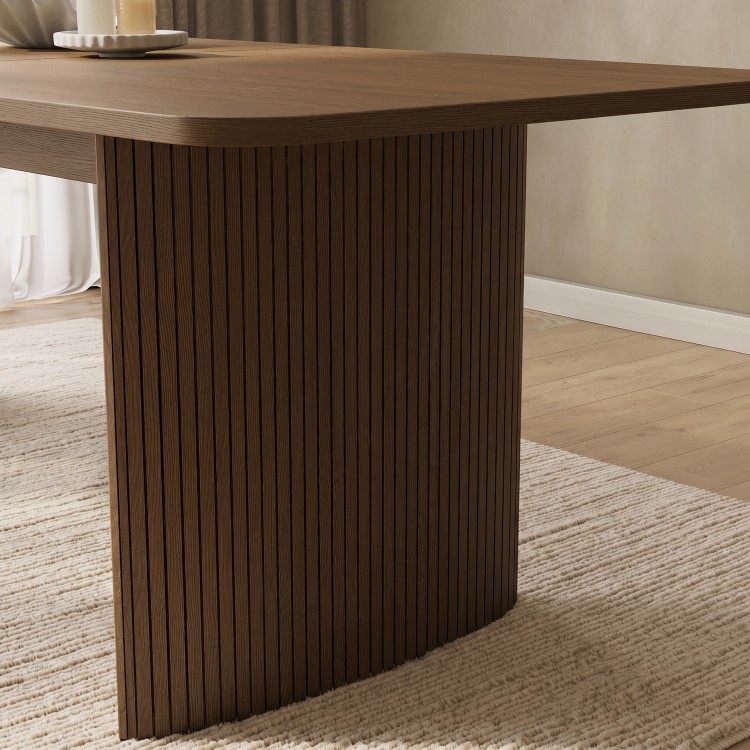Large Walnut Extendable Dining Table - Seats 6 - 8 - Jarel