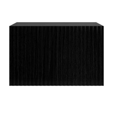 Wide Black Floating Bedside Table with Storage - Hazel