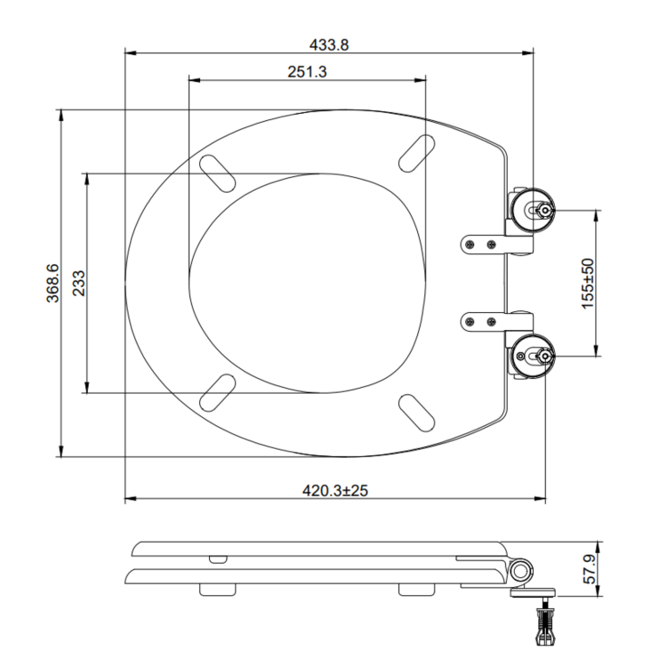 Close Coupled Rimless Toilet with Soft Close Seat and Brushed Brass Fittings - Ripley