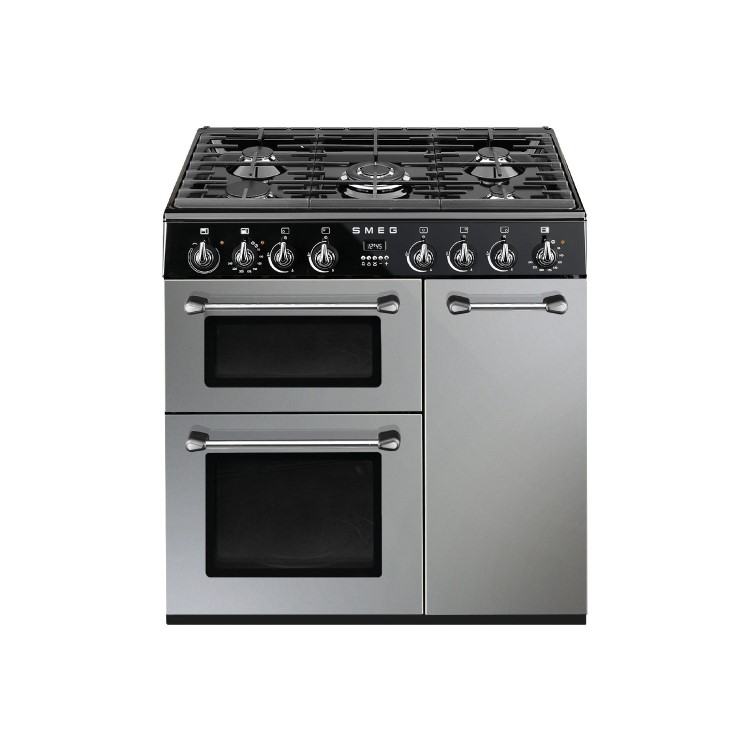 Smeg BU93S Burghley 90cm Dual Fuel Range Cooker Silver