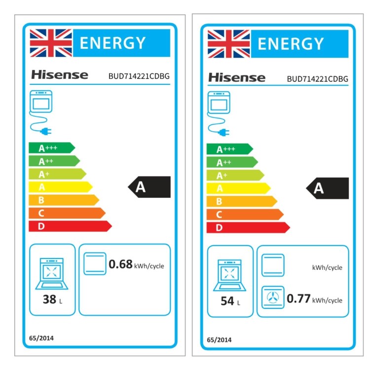 Hisense Hi6 BUD714221CDBG Built-Under Electric Double Oven - Black