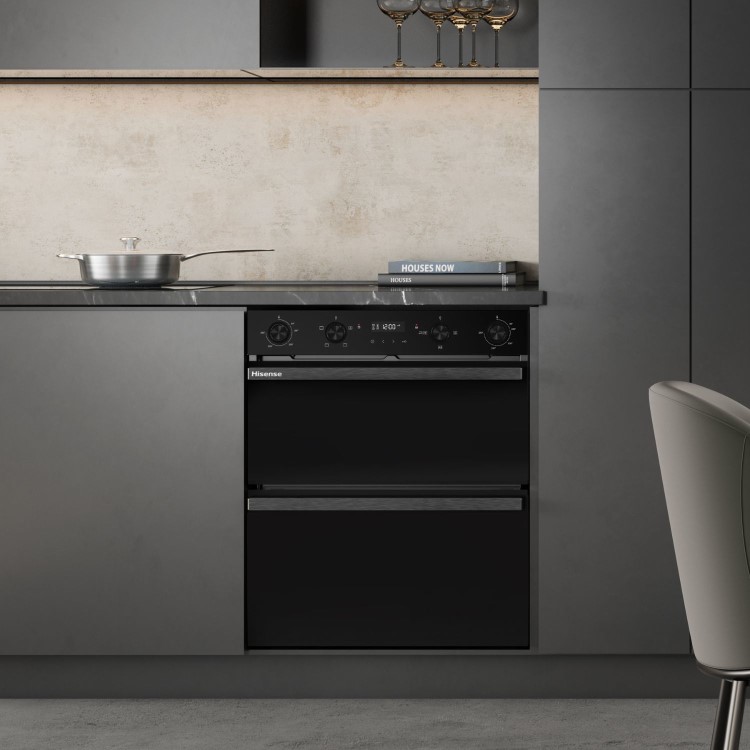 Hisense Hi6 BUD714221CDBG Built-Under Electric Double Oven - Black