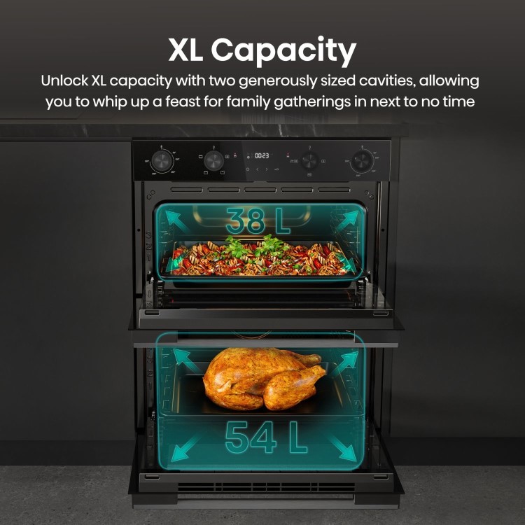 Hisense Hi6 BUD714221CDBG Built-Under Electric Double Oven - Black