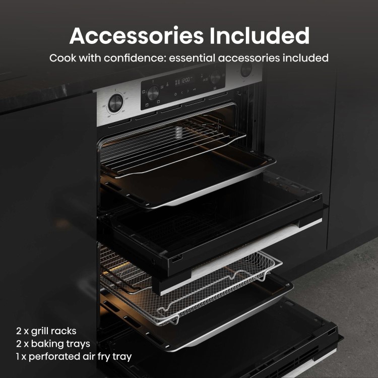 Hisense Hi6 Built-Under Electric Double Oven - Stainless Steel