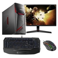 ASUS G11CD Core i5-6400 8GB 1TB GTX 970 Windows 10 Gaming PC with LG 27" Monitor and Roccat Peripherals