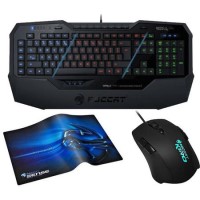 Roccat Gaming Bundle - ISKU FX Keyboard + Kiro Modular Mouse + Sense Chrome Surface
