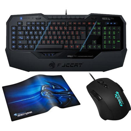 Roccat Gaming Bundle - ISKU FX Keyboard + Kiro Modular Mouse + Sense Chrome Surface