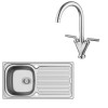 Stainless Steel 1 Bowl 860x500 Sink &amp; Chrome Mixer Tap Pack