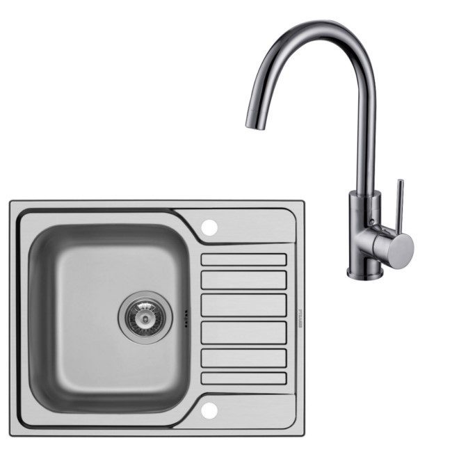 Taylor & Moore Single Bowl Stainless Steel Chrome Kitchen Sink & Single Lever Mixer Tap