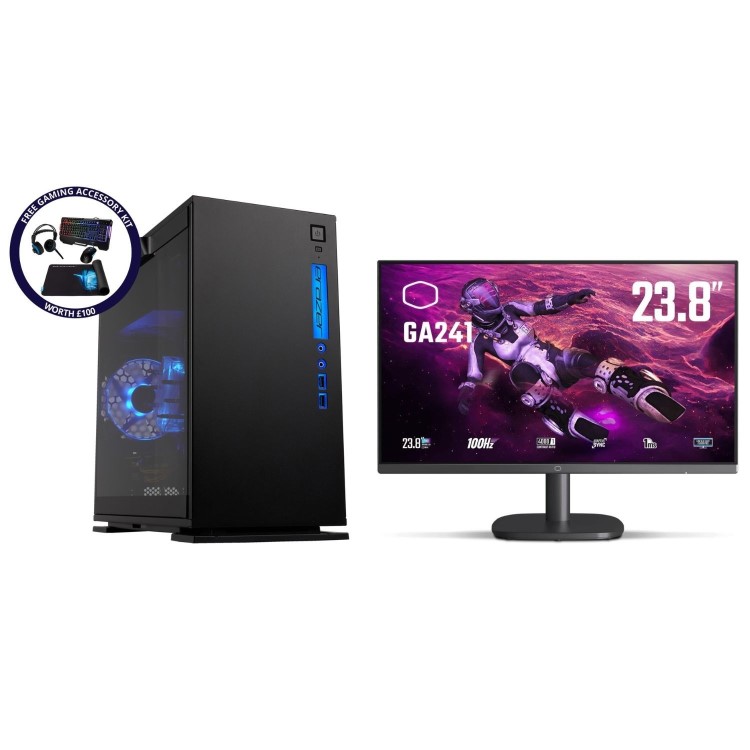 Medion Erazer X31 RTX 3060 Ti Windows 11 Gaming PC with Cooler Master GA241 23.8" FHD Gaming Monitor