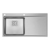 GRADE A2 - Taylor &amp; Moore Oakley Single Bowl Chrome Stainless Steel Kitchen Sink with Right Hand Drainer