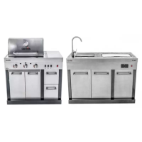 Char-Broil Ultimate 3200 Full Outdoor Kitchen - 3 Burner Gas BBQ with Entertainment Unit