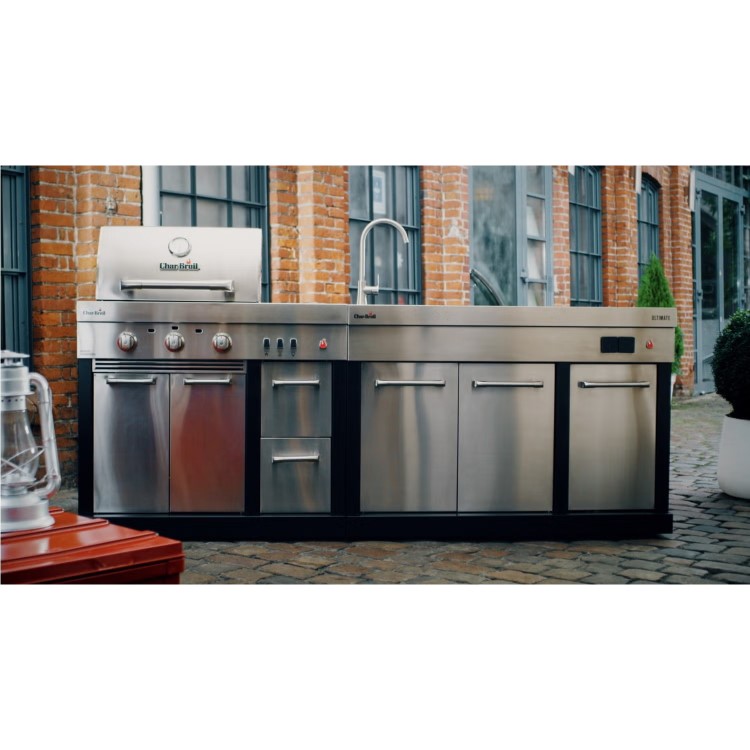Char-Broil Ultimate 3200 Full Outdoor Kitchen - 3 Burner Gas BBQ with Entertainment Unit