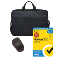 BUN/21397150/99095 Norton 360 Deluxe with Wireless Mouse and 15.6 Inch Laptop Bag