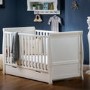 Stamford White Sleigh Toddler Bed with Drawer - Obaby