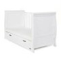 Stamford White Sleigh Toddler Bed with Drawer - Obaby