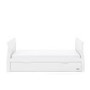 Stamford White Sleigh Toddler Bed with Drawer - Obaby