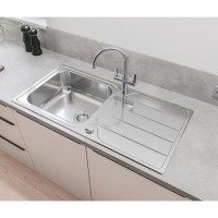 Grohe Dual Lever Chrome Kitchen Mixer Tap and K500 Stainless Steel Single Bowl Kitchen Sink