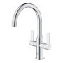 Grohe Dual Lever Chrome Kitchen Mixer Tap and K500 Stainless Steel Single Bowl Kitchen Sink