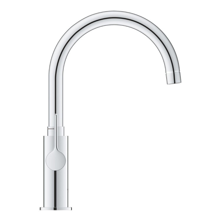 Grohe Dual Lever Chrome Kitchen Mixer Tap and K500 Stainless Steel Single Bowl Kitchen Sink