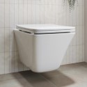 BUN/A2/BeBa_27556/99539 ALMOST PERFECT - Wall Hung Rimless Short Projection Toilet with Soft Close Seat – Boston